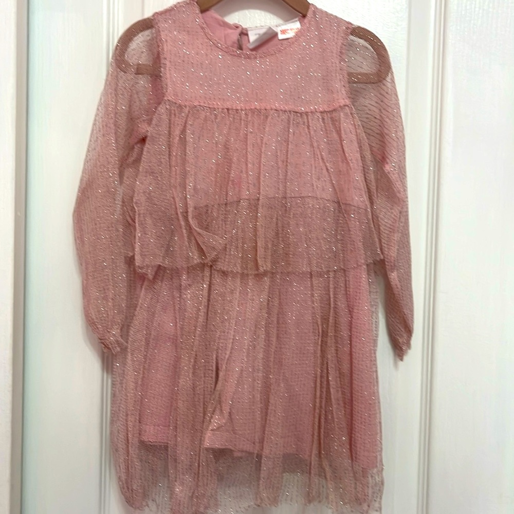 Zara pink and silver sparkle dress
